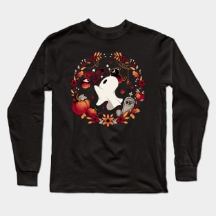 Spooky Wishes - Cute Halloween Ghost Long Sleeve T-Shirt